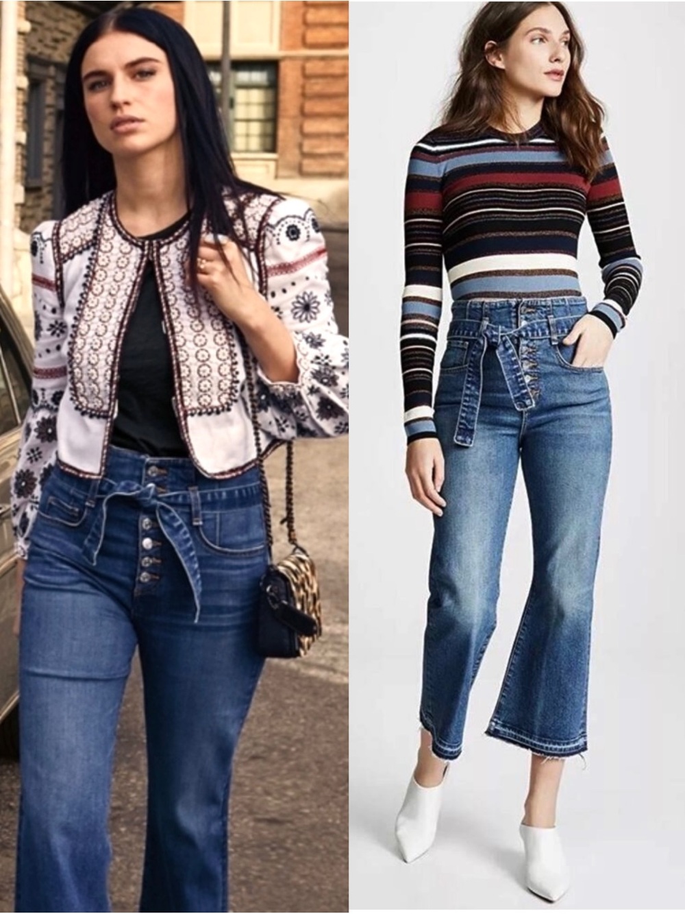 VERONICA BEARD High Rise Tie Waist Wide Leg Fray Hem Cropped Corset Jean 24